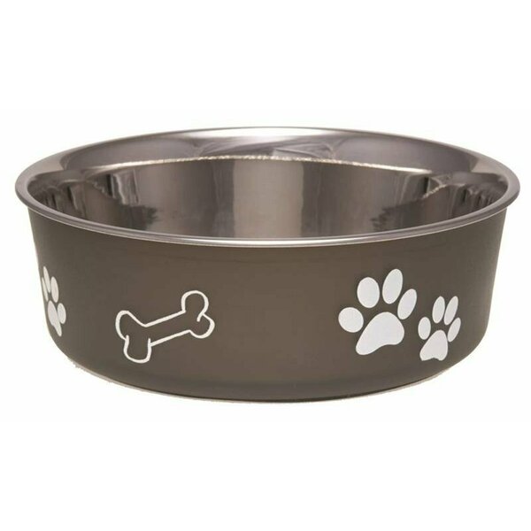 Boss Pet Loving Pets Pet Feeding Bowl, Xl, 72 Oz Volume, Polyresin/Stainless Steel, Espresso 7407XLE